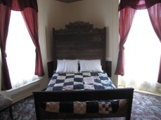 Period type bed upstairs in the Lloyd Tilghman House & Civil War Museum.